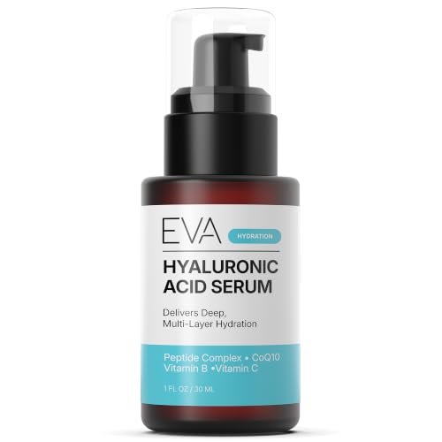 Eva Naturals Hyaluronic Acid Face Serum, Anti-Aging & Hydrating, 1 oz