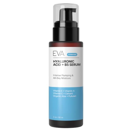 Eva Naturals Hyaluronic Acid + B5 & Vitamin C Face Serum, Hydrating, 2 oz