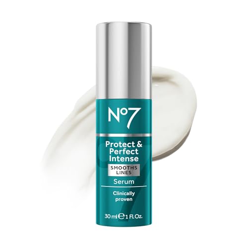 No7 Protect & Perfect Intense Advanced Serum - Anti-Aging Face Serum that Visibly Smoothes & Firms Fine Lines and Wrinkles - Formulated with Hyaluronic Acid and Matrix 3000+ Technology (1 fl oz)