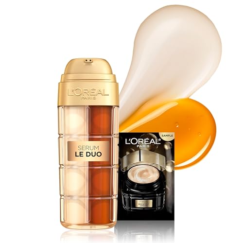 L'Oreal Paris Age Perfect Serum Le Duo, Brightening, Firming and Anti-Aging Serum for Face with Collagen Peptide, Niacinamide, Vitamin C and B3, 1 fl oz + Sample