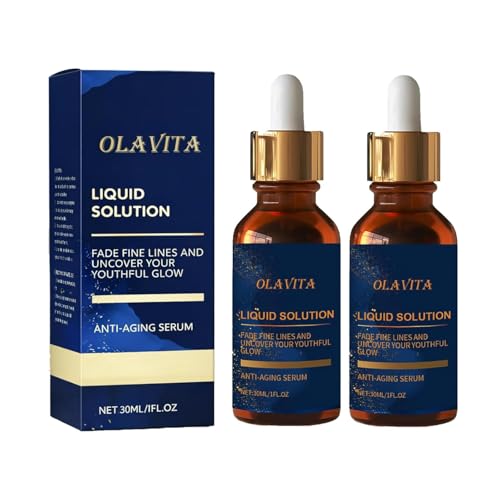 OLAVITA Liquid Solution Anti Aging Serum – New Upgraded Vitamin C Hydrating & Firming Facial Serum with Collagen Support,2Pack