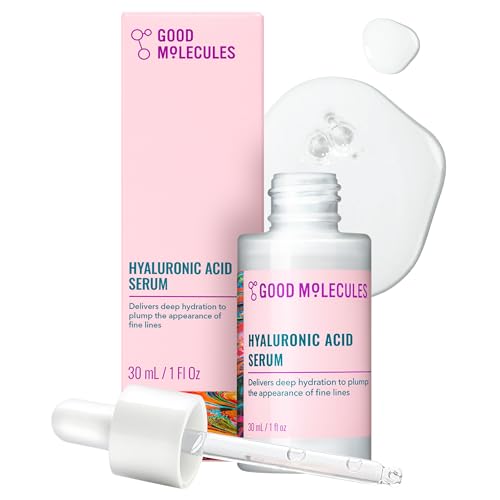Good Molecules Hyaluronic Acid Serum for Face, Hydrating Serum, 1 fl oz | Deeply hydrates to plump the look of fine lines. Boosts skin hydration after one use. All skin types.