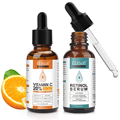 Day-Night Anti Aging Vitamin C Serum Retinol Serum For Face with Retinol & Amino Acids - Boost Skin Collagen,Hydrate & Plump Skin Facial Serum