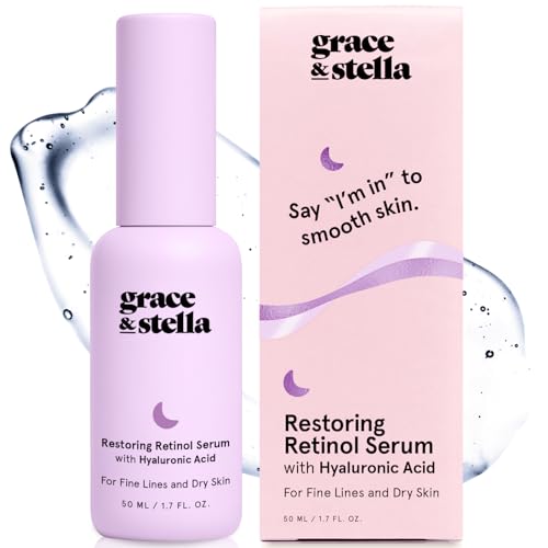 grace & stella Retinol Serum for Face with Hyaluronic Acid (50ml/1.7 fl oz)