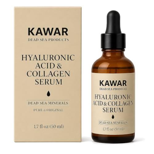 KAWAR Hyaluronic Acid Serum with Collagen & Dead Sea Minerals, 1.7 Fl Oz