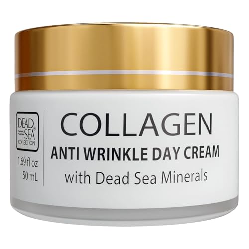 Dead Sea Collection Day Cream for Face with 3X Collagen, Dead Sea Minerals, and Vitamin E – Anti Aging Nourishing Skin Care Moisturizer to Reduce Wrinkles (1.69 fl. oz)