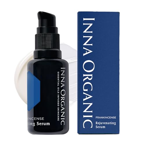 INNA Organic Rejuvenating Serum, Anti-aging, Wrinkle Care, Fine Lines & Tightening, EWG & COSMOS Certified | Frankincense Essential Oils Infused Skin Care | Luxury Clean Beauty