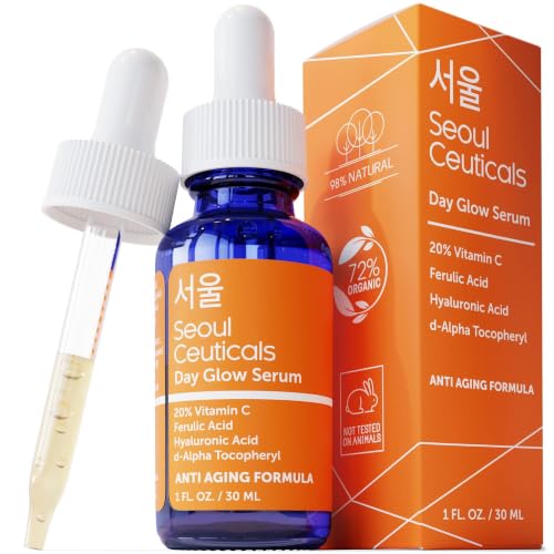 SeoulCeuticals Korean Skin Care Korean- 20% Vitamin C Hyaluronic Acid Serum + CE Ferulic Acid - Potent Anti Aging, Anti Wrinkle Korean Beauty 1oz