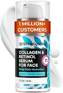 SimplyVital Collagen, Retinol & Hyaluronic Acid Serum - Anti-Aging Moisturizer for Fac