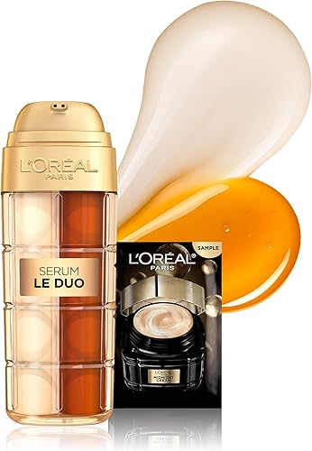 L'Oreal Paris Age Perfect Serum Le Duo, Brightening, Firming and Anti- — Our hands-on testing setup for la mer the regenerating se